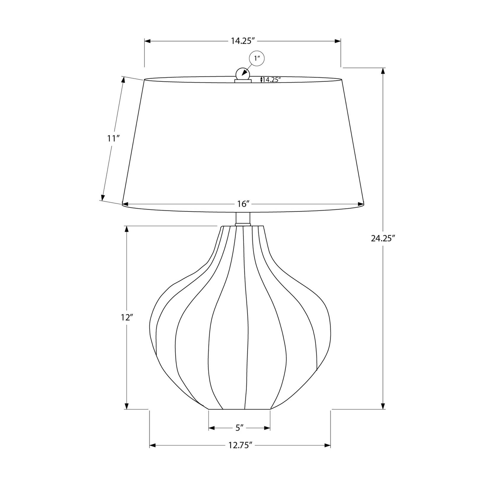 Lighting, 24"h, Table Lamp, Blue Ceramic, Ivory / Cream Shade, Transitional 24.25 Bed Bath